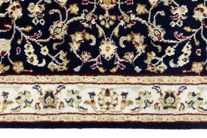 Dark Navy Floral 2'5X8'4 Indo-Nain Oriental Runner Rug