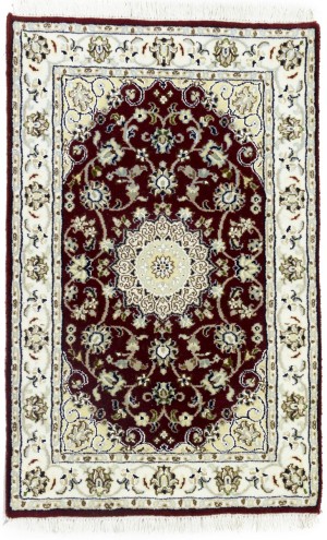 Red Floral 2X3 Indo-Nain Oriental Rug