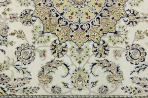 Cream Floral 6X9 Indo-Nain Oriental Rug