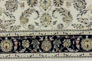 Cream Floral 6X9 Indo-Nain Oriental Rug