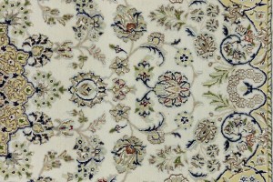 Cream Floral 6X9 Indo-Nain Oriental Rug