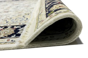 Cream Floral 6X9 Indo-Nain Oriental Rug