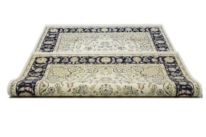 Cream Floral 6X9 Indo-Nain Oriental Rug