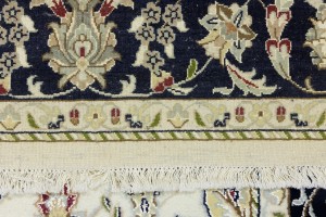 Cream Floral 6X9 Indo-Nain Oriental Rug