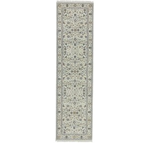 Cream Floral 3X10 Indo-Nain Oriental Runner Rug