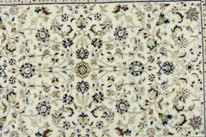 Cream Floral 3X10 Indo-Nain Oriental Runner Rug
