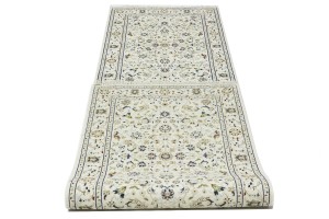 Cream Floral 3X10 Indo-Nain Oriental Runner Rug