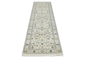 Cream Floral 3X10 Indo-Nain Oriental Runner Rug