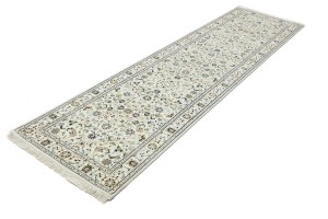 Cream Floral 3X10 Indo-Nain Oriental Runner Rug