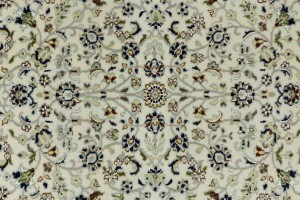 Cream Floral 3X10 Indo-Nain Oriental Runner Rug