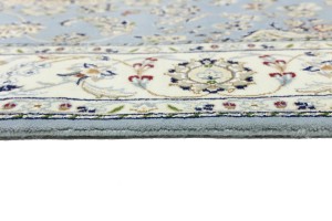 Light Blue-gray Floral 5X7 Indo-Nain Oriental Rug