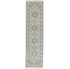 Cream Floral 3X10 Indo-Nain Oriental Runner Rug