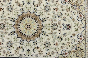 Cream Floral 3X10 Indo-Nain Oriental Runner Rug