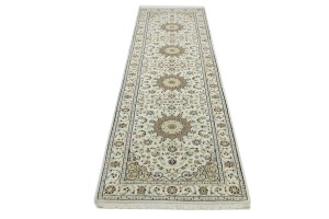 Cream Floral 3X10 Indo-Nain Oriental Runner Rug