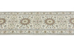 Cream Floral 3X10 Indo-Nain Oriental Runner Rug