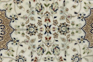 Cream Floral 3X10 Indo-Nain Oriental Runner Rug