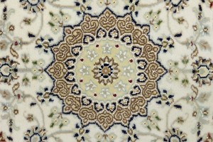 Cream Floral 3X10 Indo-Nain Oriental Runner Rug