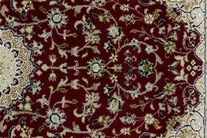 Red Floral 3X5 Indo-Nain Oriental Rug
