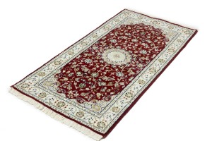 Red Floral 3X5 Indo-Nain Oriental Rug