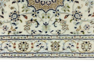 Cream Floral 2'7X8'4 Indo-Nain Oriental Runner Rug
