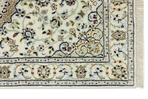 Cream Floral 2'7X8'4 Indo-Nain Oriental Runner Rug