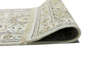 Cream Floral 2'7X8'4 Indo-Nain Oriental Runner Rug