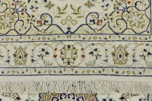 Cream Floral 2'7X8'4 Indo-Nain Oriental Runner Rug