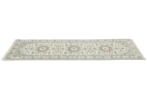 Cream Floral 2'7X8'4 Indo-Nain Oriental Runner Rug
