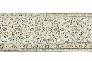 Cream Floral 3X7 Indo-Nain Oriental Rug