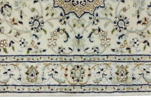 Cream Floral 3X13 Indo-Nain Oriental Runner Rug