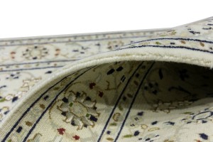Cream Floral 3X13 Indo-Nain Oriental Runner Rug