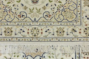 Cream Floral 3X13 Indo-Nain Oriental Runner Rug