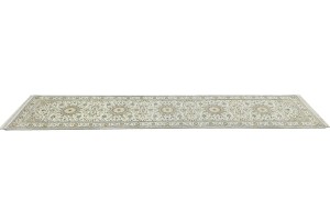 Cream Floral 3X13 Indo-Nain Oriental Runner Rug