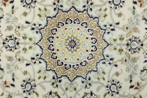 Cream Floral 3X13 Indo-Nain Oriental Runner Rug