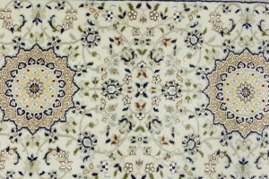 Cream Floral 3X13 Indo-Nain Oriental Runner Rug