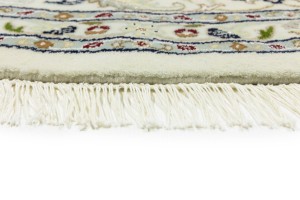Cream Floral 9X9 Indo-Nain Oriental Round Rug