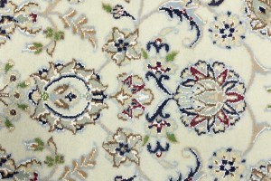 Cream Floral 6X12 Indo-Nain Oriental Rug