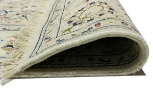 Cream Floral 6X12 Indo-Nain Oriental Rug