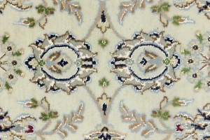 Cream Floral 6X12 Indo-Nain Oriental Rug