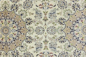 Cream Floral 6X12 Indo-Nain Oriental Rug