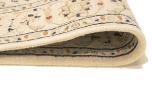 Cream Floral 3X18 Indo-Nain Oriental Runner Rug