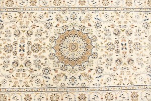 Cream Floral 3X18 Indo-Nain Oriental Runner Rug