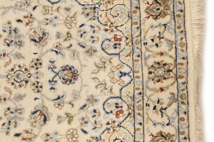 Cream Floral 3X18 Indo-Nain Oriental Runner Rug