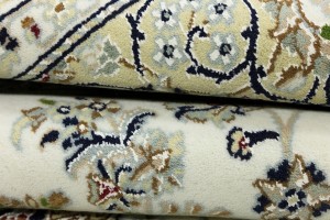 Cream Floral 5X8 Indo-Nain Oriental Rug
