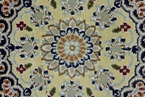 Cream Floral 5X8 Indo-Nain Oriental Rug