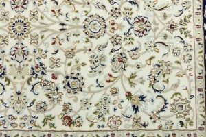 Cream Floral 4X6 Indo-Nain Oriental Rug