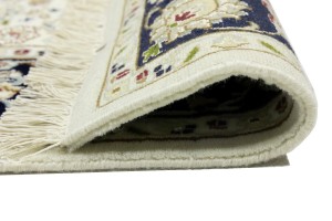 Cream Floral 4X6 Indo-Nain Oriental Rug