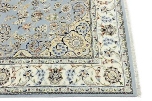 Light Blue-gray Floral 6X9 Indo-Nain Oriental Rug