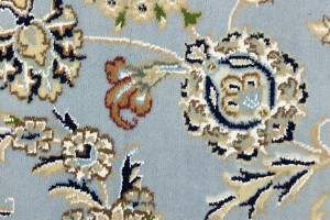 Light Blue-gray Floral 6X9 Indo-Nain Oriental Rug