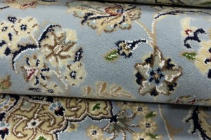 Light Blue-gray Floral 6X9 Indo-Nain Oriental Rug